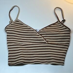 RSQ Brown and Tan Striped Camisole